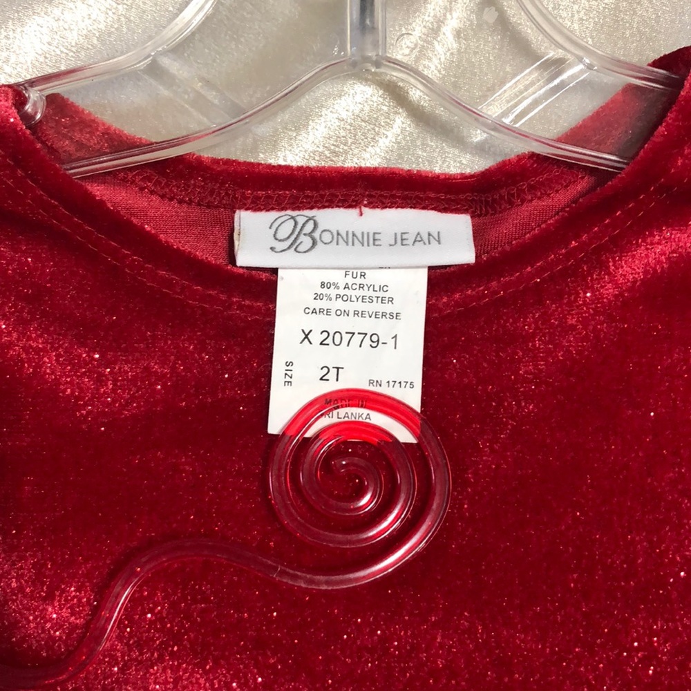 Bonnie Jean 2T Girls Santa Dress & Matching Hat - Picture 2 of 4